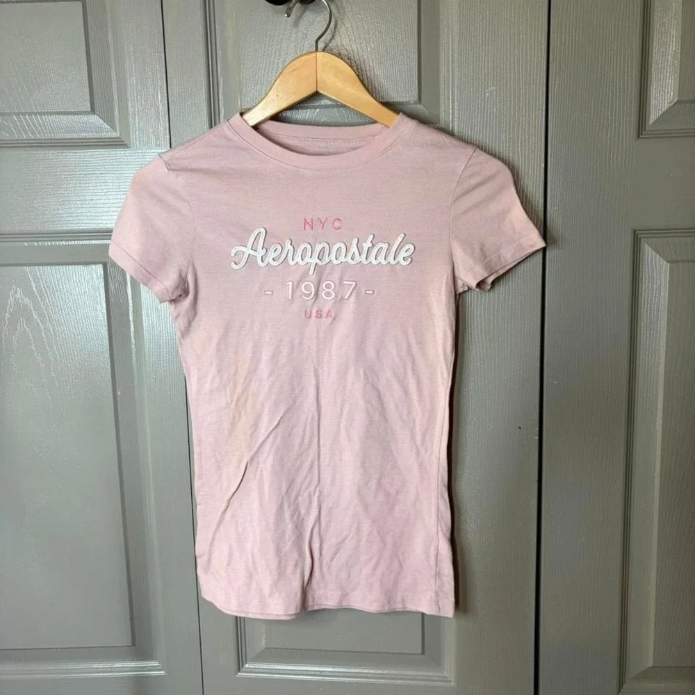 Aeropostale pink baby tee Size S 14 x 24 y2k preppy